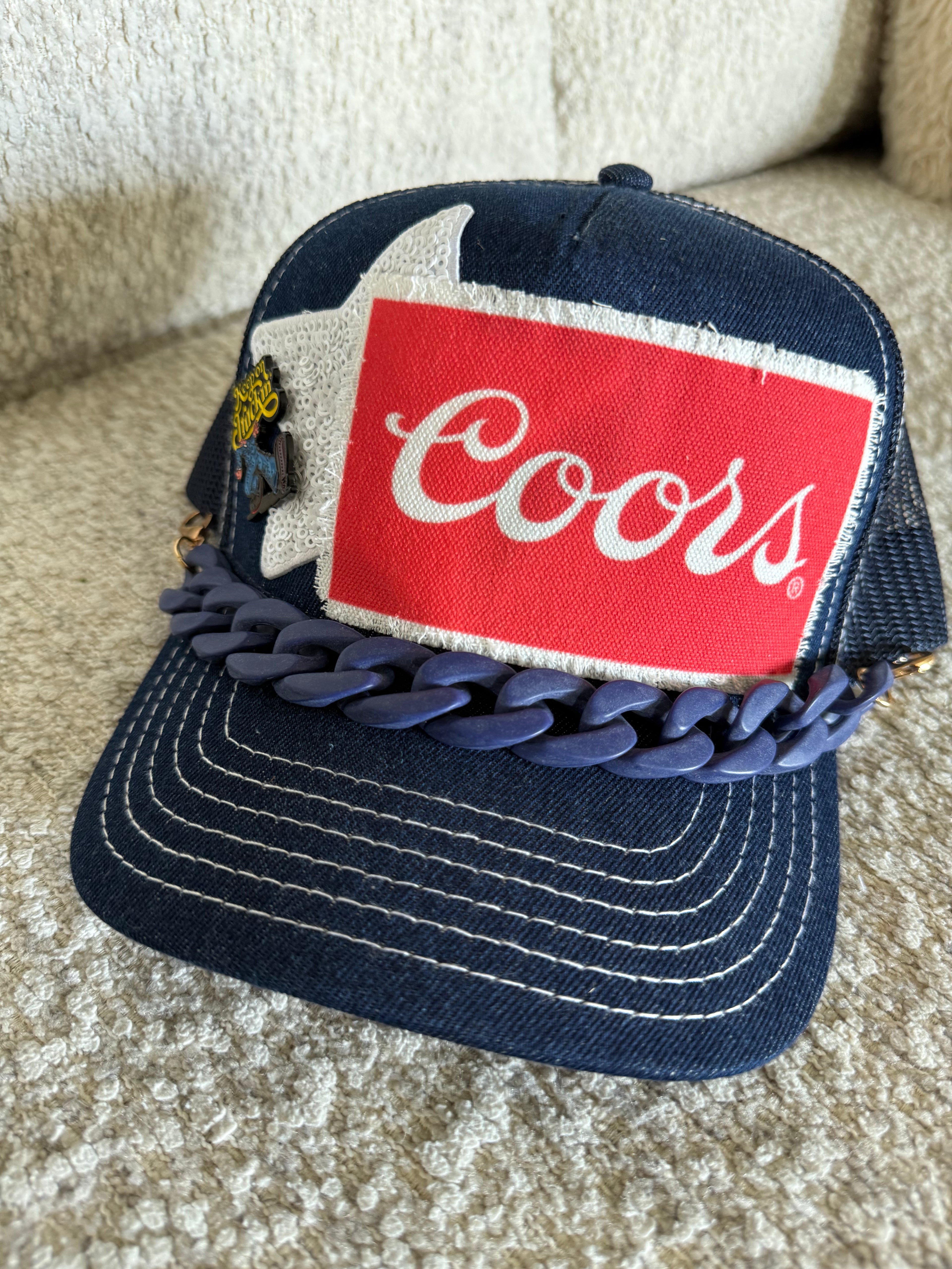 Coors denim trucker hat