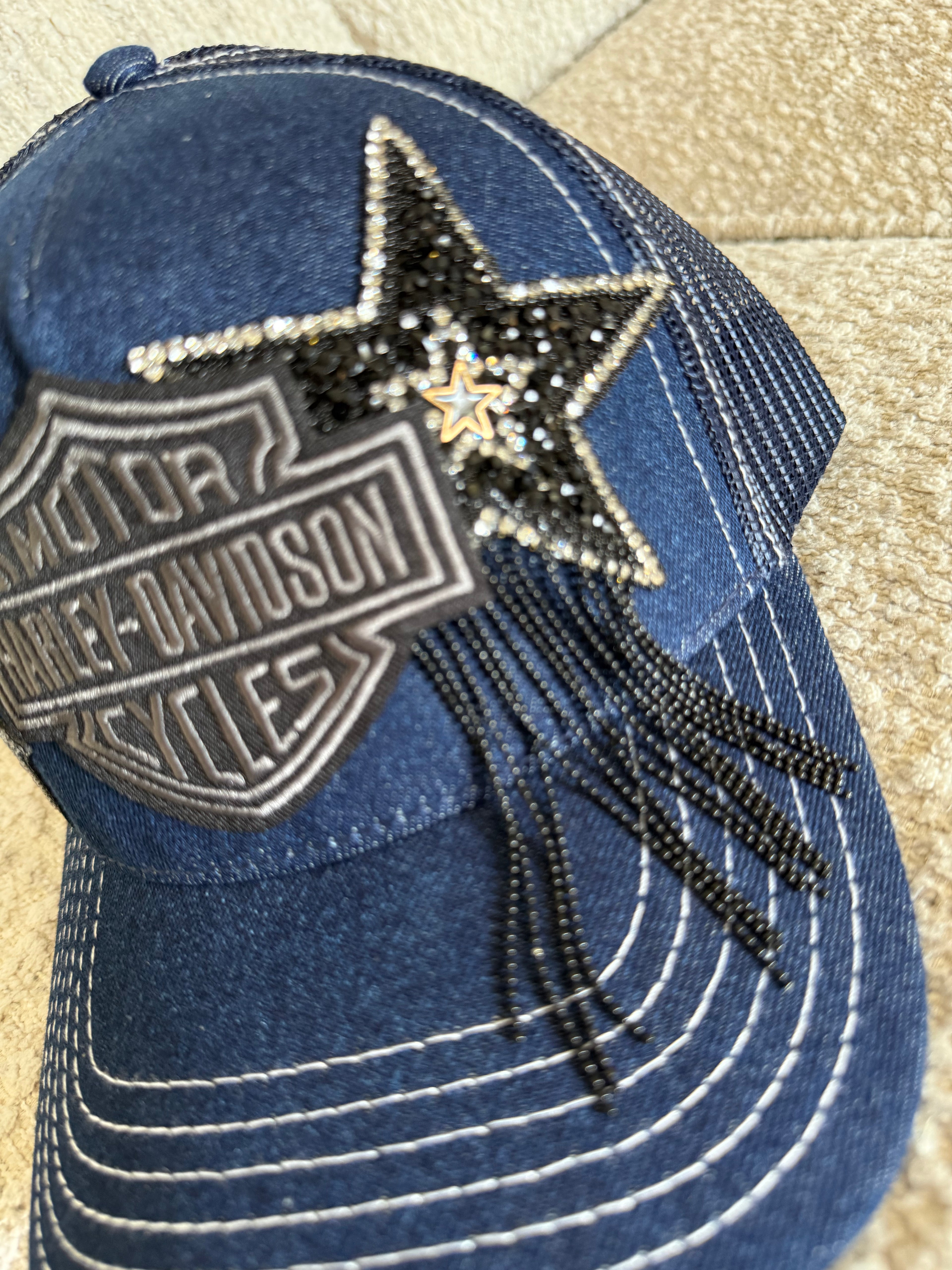 Denim Harley trucker