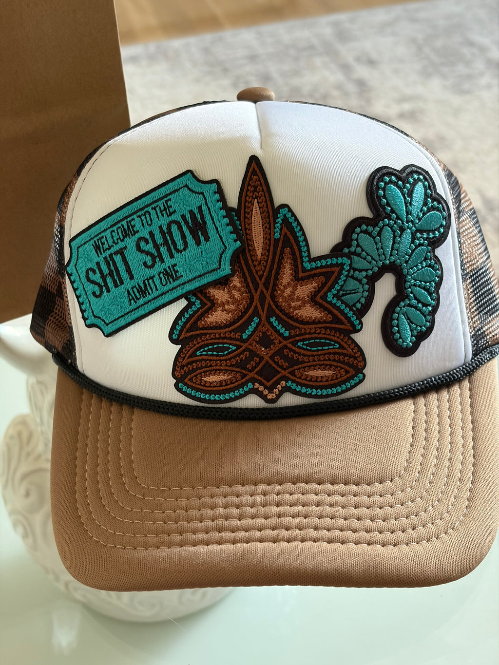 turquoise shit show hat