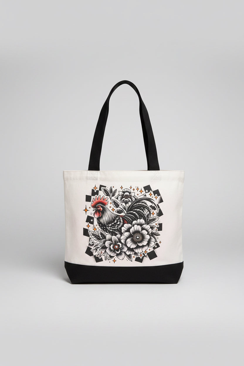 Market Bags! Checkered Rooster